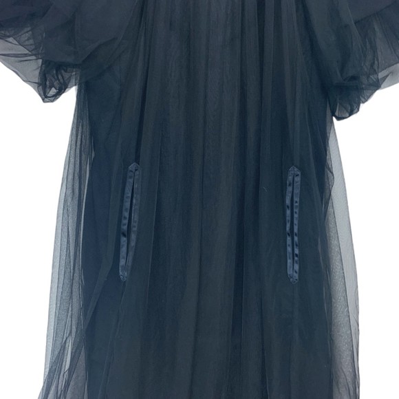 NWT Noir Kei Ninomiya Women's Black Tulle Overlay Wool Shift Dress Size Small - Picture 12 of 16